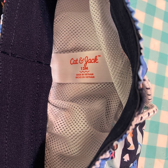 Cat & Jack Navy and Coral Sea Adventure Swim Trunks - Picture 3 of 3